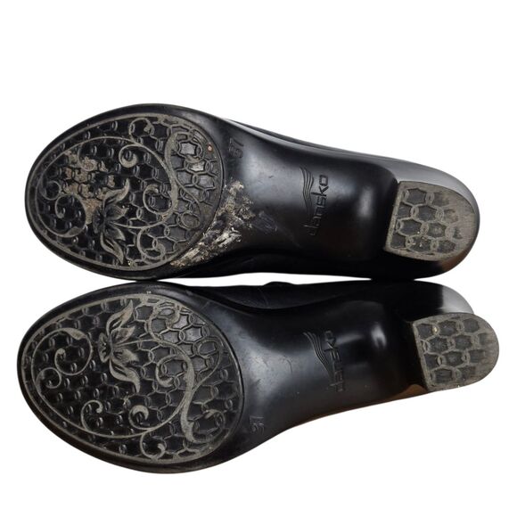 Dansko Bett Nappa Mary Jane Pumps Sz 37 US 6.5 - 7 Black Block Heel - Picture 10 of 12